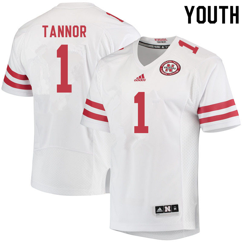 Youth #1 Caleb Tannor Nebraska Cornhuskers College Football Jerseys Sale-White